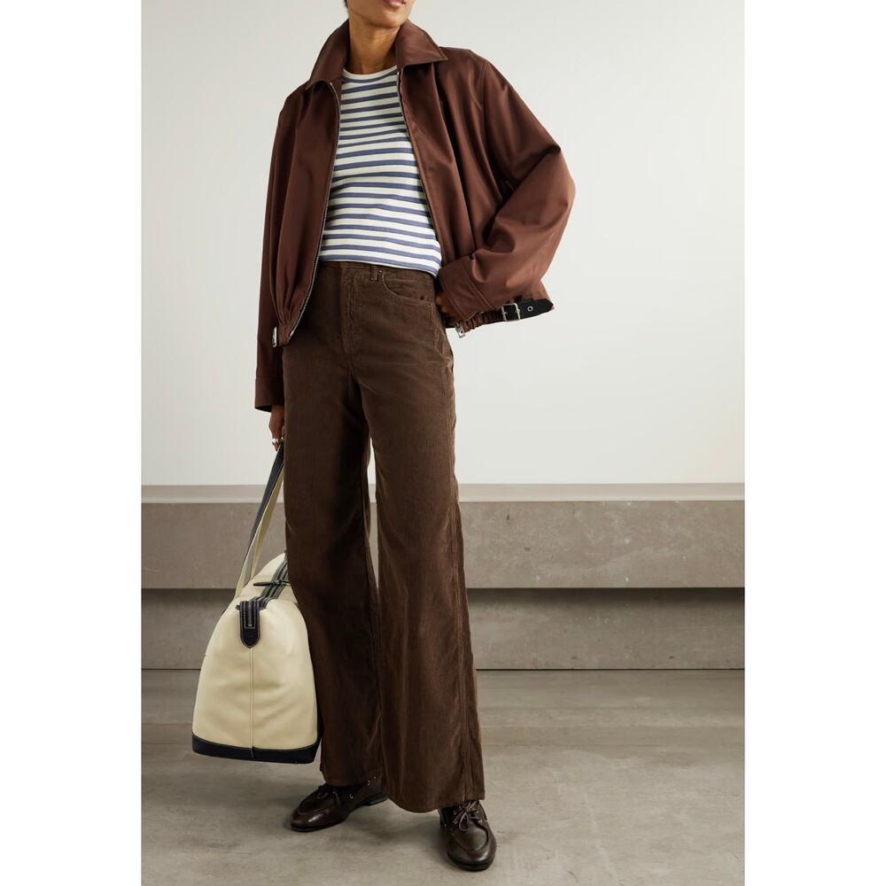 NEW Veronica Beard Taylor High Rise Wide Leg Pant Corduroy Brown Size 27 - Picture 2 of 11